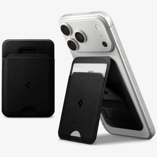 Spigen S314-1 Tenká skladacia statívová peňaženka Magsafe čierna - 7