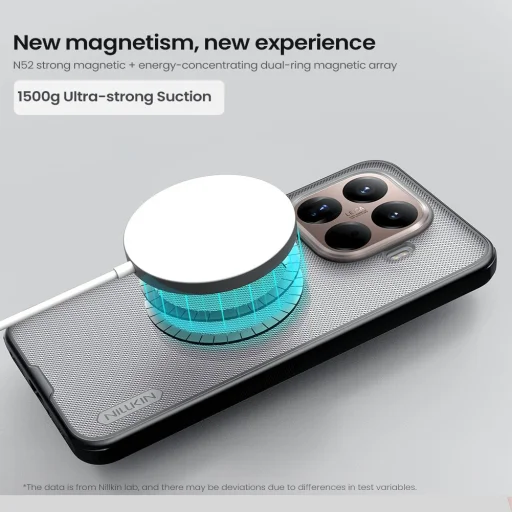 Nillkin Super Frosted PRO Mágneses Tok Xiaomi 15T Pro-hoz Átlátszó Fekete - 4