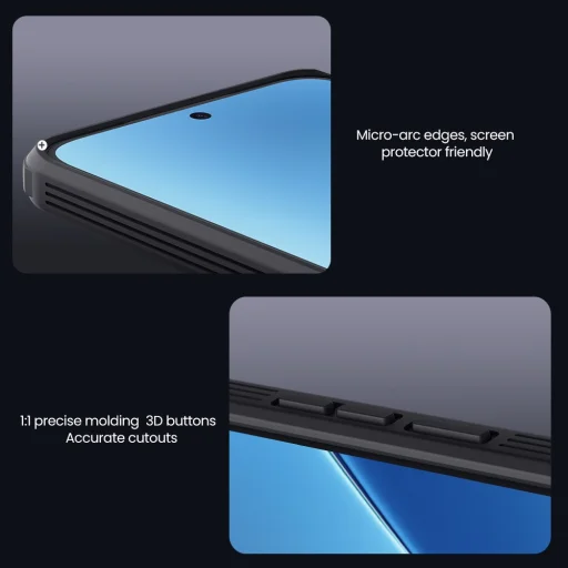 Nillkin CamShield PRO fliptok Xiaomi 15T átlátszó fekete tok - 7