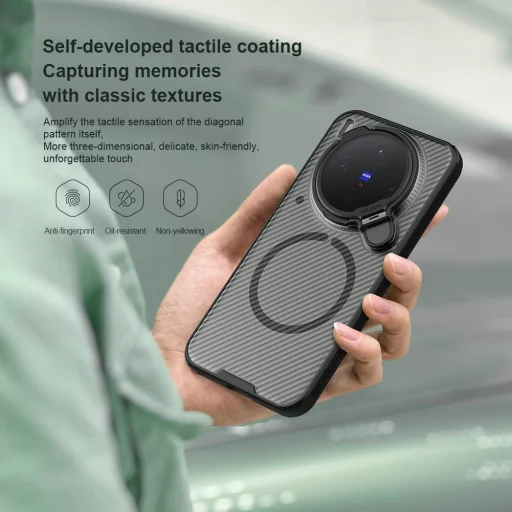 Nillkin CamShield Prop Mágneses Vivo X300 fliptok Átlátszó Fekete Tok - 7