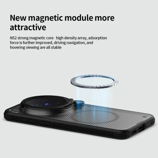 Nillkin CamShield Prop Mágneses Fliptok Vivo X300 Pro átlátszó fekete tok - 3