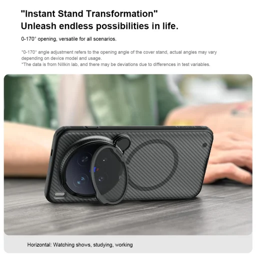 Nillkin CamShield Prop Mágneses Fliptok Vivo X300 Pro átlátszó fekete tok - 5