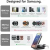 SURITCH 3in1 töltőállomás Samsunghoz, 15W összecsukható vezeték nélküli – Galaxy S26/S25/S24/S23/S22/S21/Z, Galaxy Watch 7/6/5/4/3 és Galaxy Buds, fekete (EU) thumbnail
