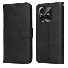 Honor X5c Plus klasszikus PU bőr fliptok (fekete)