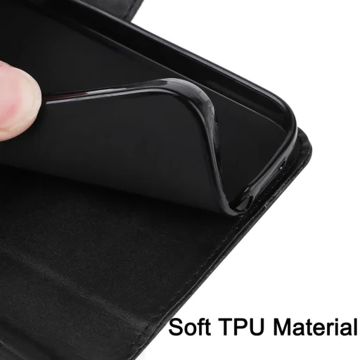 Honor X5c Plus klasszikus PU bőr fliptok (fekete) - 2