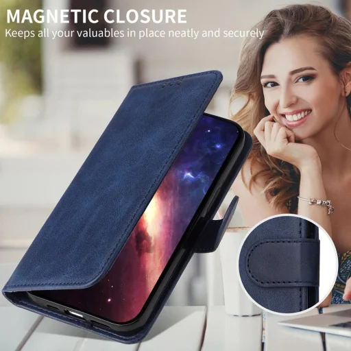 Honor X5c Plus klasszikus PU bőr fliptok (kék) - 2