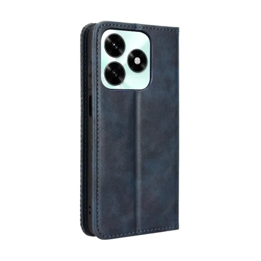 Honor X5c Plus mágneses, retro mintázatú PU flip bőrtok (sötétkék) - 2