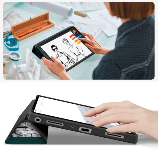 Samsung Galaxy Tab A9+ tok SmartCase Szomorú macska - 8