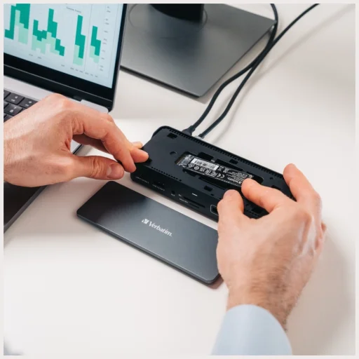 Adapter Verbatim 15 az 1-ben USB-C Pro dokkolóállomás 2xHDMI/1xRJ45/4xUSB-A/3xUSB-C/1xSD/1xmicroSD/1xAudio - 9