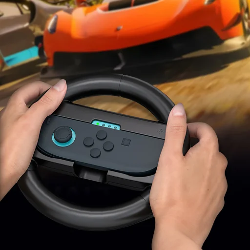 Racing kormány Nintendo Switch 2 Joy-Con vezérlőkhöz (2 darabos csomag) - Fekete - 6