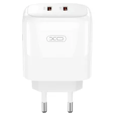 Wall Charger XO DESIGN L140, 35W, 3A, 2 x USB-C, Fehér