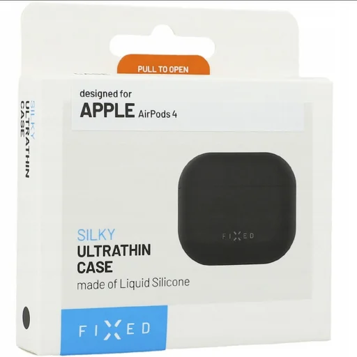 AirPods 4 Fekete Fixed Silky tok (FIXSIL-1473-BK) - 4