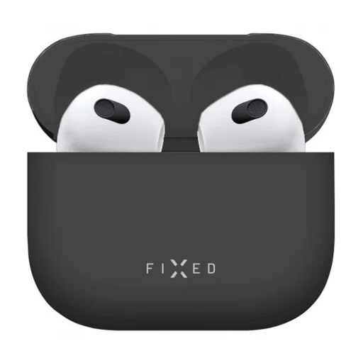 AirPods 4 Fekete Fixed Silky tok (FIXSIL-1473-BK) - 1