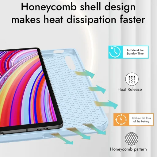 Xiaomi Redmi Pad Pro / Poco Pad Sötétkék Techsuit - Flex Trifold (with Pencil Holder) tok - 5