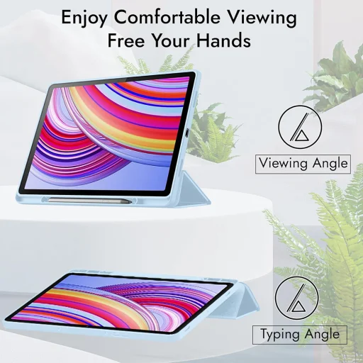 Xiaomi Redmi Pad Pro / Poco Pad Sötétkék Techsuit - Flex Trifold (with Pencil Holder) tok - 2