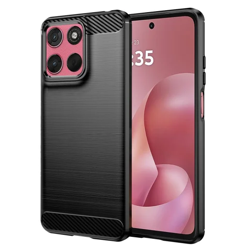 Motorola Moto G57 Power / G67 Power Techsuit - Carbon Silicone - Fekete tok - 1