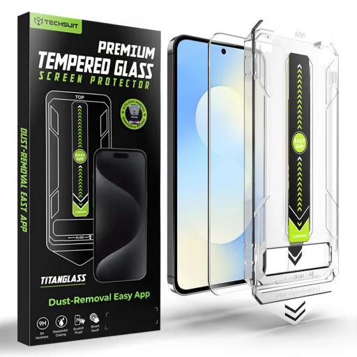 Samsung Galaxy S25 FE Clear Techsuit - [Fingerprint Unlock Compatible] TitanGlass CrystalHD üvegfólia - 1