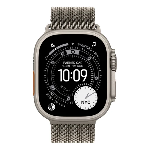 Apple Watch Ultra 3 Cellular 49mm Natural Titanium Case with Natural Titanium Milanese Loop - Medium - 2