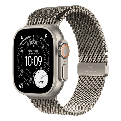 Apple Watch Ultra 3 Cellular 49mm Natural Titanium Case with Natural Titanium Milanese Loop - Medium - 1