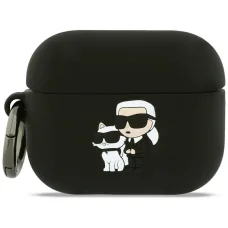 AirPods Pro 3 Karl Lagerfeld szilikon Karl&Chaupette fej 3D fekete tok