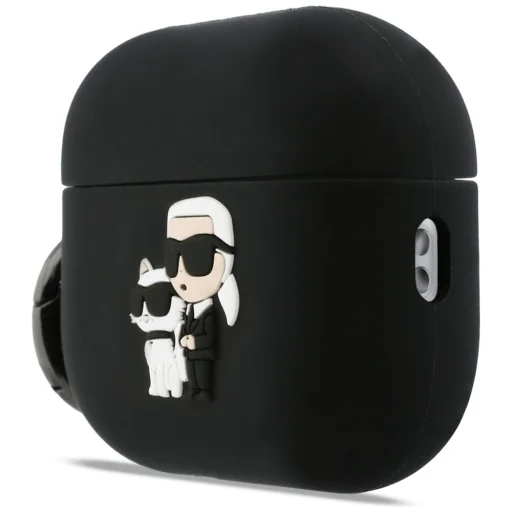 AirPods Pro 3 Karl Lagerfeld szilikon Karl&Chaupette fej 3D fekete tok - 2