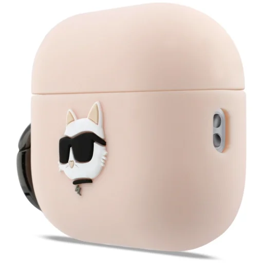 AirPods Pro 3 Karl Lagerfeld Choupette Head 3D szilikon tok rózsaszín - 2