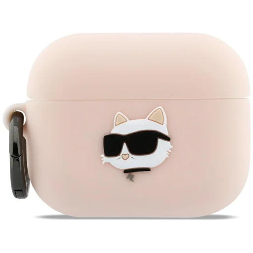 AirPods Pro 3 Karl Lagerfeld Choupette Head 3D szilikon tok rózsaszín - 1