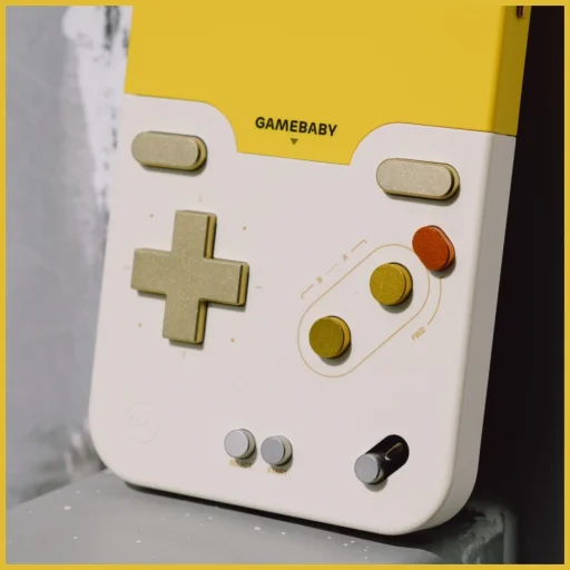 iPhone 16 Pro Max GAMEBABY vezérlővel tok sárga - 8