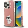 iPhone 16 Pro Max Karl Lagerfeld IML Aquarelle Choupette & Logo rózsaszín tok