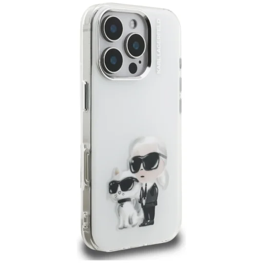 iPhone 16 Pro Max Karl Lagerfeld IML Aquarelle Karl & Choupette & Logo fehér tok - 4