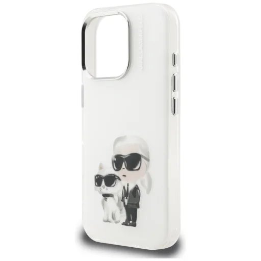 iPhone 16 Pro Max Karl Lagerfeld IML Aquarelle Karl & Choupette & Logo fehér tok - 6
