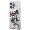 iPhone 16 Pro Max Karl Lagerfeld Liquid Glitter Choupette Logo átlátszó tok - 2