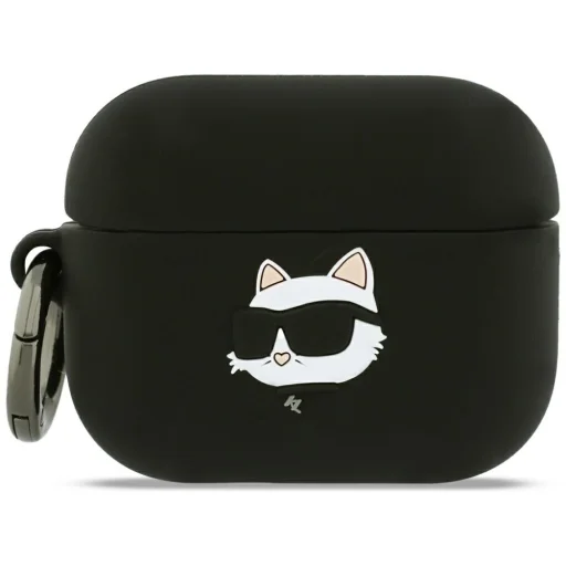 AirPods Pro 3 Karl Lagerfeld Szilikon Choupette Fej 3D fekete tok - 1