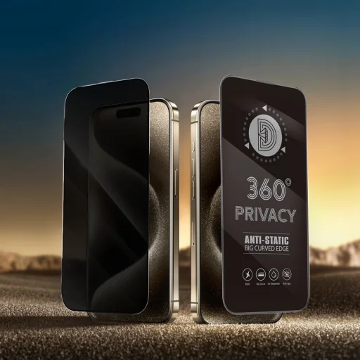 iPhone 17, 16 Pro edzett üveg Privacy 360 üvegfólia - 3