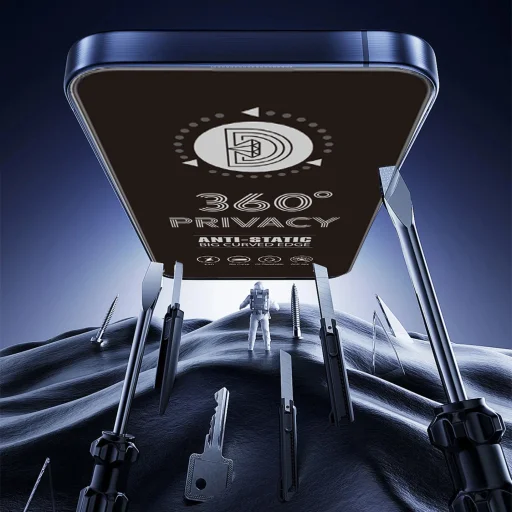 iPhone 17, 16 Pro edzett üveg Privacy 360 üvegfólia - 6