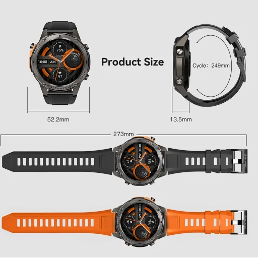 Blavec Smartwatch M-03 Predator AMOLED GPS Hívás (SWM03-GP) grafit + 1 szíj - 7