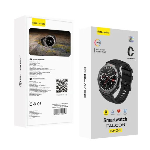 Blavec Smartwatch M-04 Falcon AMOLED GPS Hanghívás (SWM04-GP) grafit + 1 szíj - 12