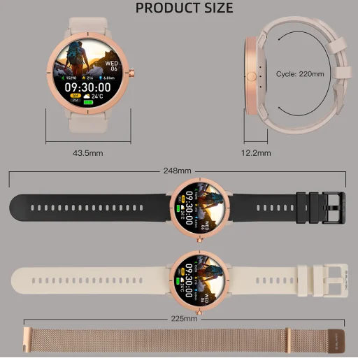 Blavec Okosóra W-20 Solea HD AMOLED GPS Hanghívás (SWW20-RG) rózsaarany + 2 pántok - 8