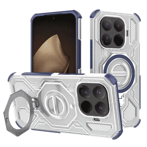 Xiaomi 15T - Techsuit - Carbon Shield PRO - Kék Átlátszó tok - 1