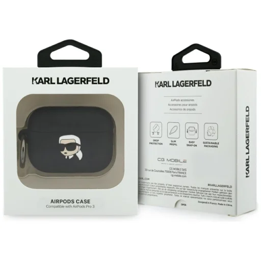 Karl Lagerfeld Szilikon Karl Fej 3D AirPods Pro 3 fekete tok - 6