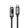 USB-C to Lightning Kábel Hoco Display U148, 27W, 1.2m, Fekete - 1