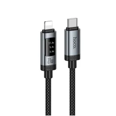 USB-C to Lightning Kábel Hoco Display U148, 27W, 1.2m, Fekete