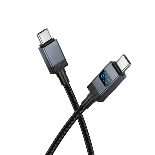 USB-C to USB-C Kábel Hoco X118 Kijelző, 60W, 1m, Fekete - 3