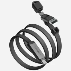 USB-C kábel Energea Sheath Travel 2-in-1 USB-C-USB-C/USB-A 480Mbps 60W 1.2m pisztolyszürke