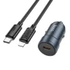 Autós töltő Hoco Z57, 30W, 3A, 1 x USB-C, Lightning kábellel, Szürke thumbnail