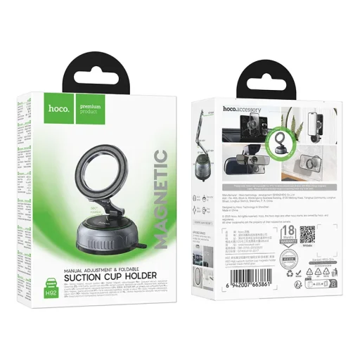 Mágneses Autós Tartó Hoco H92, Univerzális, Fekete - 7