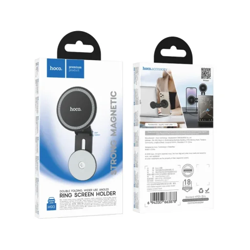 Mágneses Autós Telefontartó Hoco H93, Univerzális, Fekete - 6
