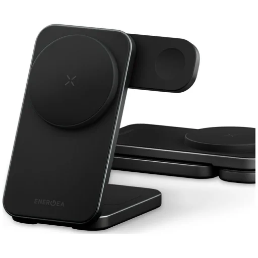 Energea MagTrio 2 3 az 1-ben összecsukható Qi2 25W vezeték nélküli töltő pisztolymetal - 2