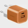 Energea Ampcharge GaN35 USB-C/USB-A PD/PPS/QC3.0 35W fali töltő narancssárga