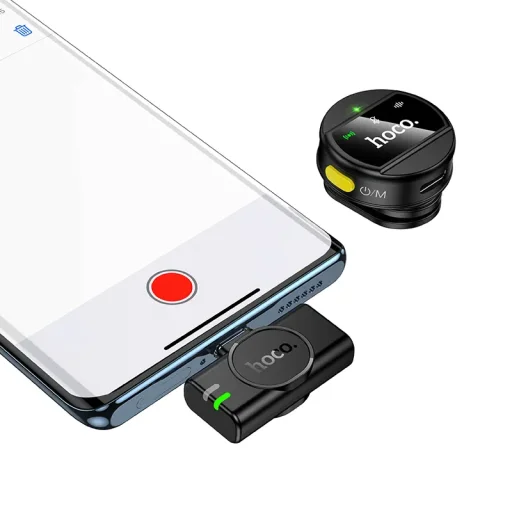 Vezeték nélküli mikrofon Hoco L21, USB-C, Fekete - 2